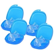 GENKENT 4 Pcs Anti Snoring Tongue Device with Storage Case, Silicone Tongue Sleeve for Sleep Apnea Aid Stop for Adult, Colorless