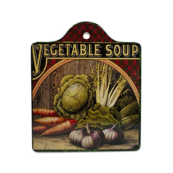 GENL Ceramic Multicolor Cheeseboard with Cork Backing: Soup