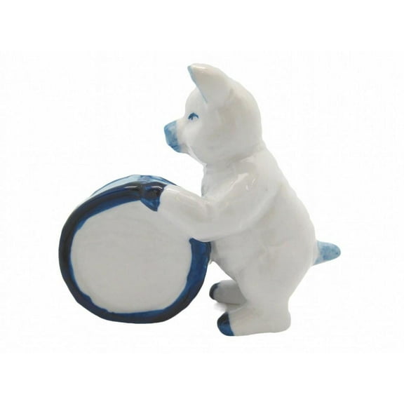 GENL Miniature Musical Pig With Drum Delft Blue & Ceramic Material