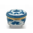 thumbnail image 1 of GENL Victorian Antique Round  Ceramic Jewelry Box Delft Blue, 1 of 3