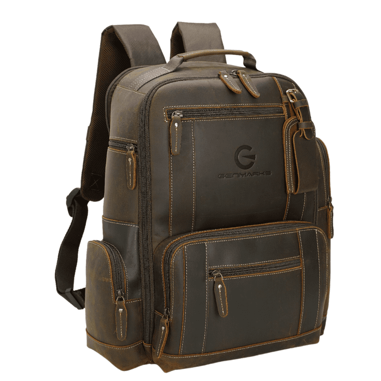 Leather backpack 15 inch laptop sale