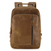 GENMARKS Leather Backpack for Office and Travel, Laptop Backpack with Multi-Pocket Brown, 3.66 lb