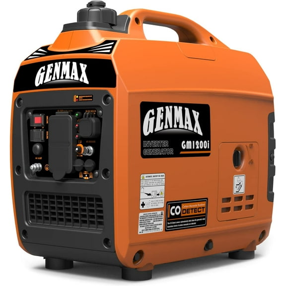 GENMAX Generator1200W/1000W EPA Compliant, Ultra Lightweight Eco-Mode Feature, for Backup Home Use & Camping