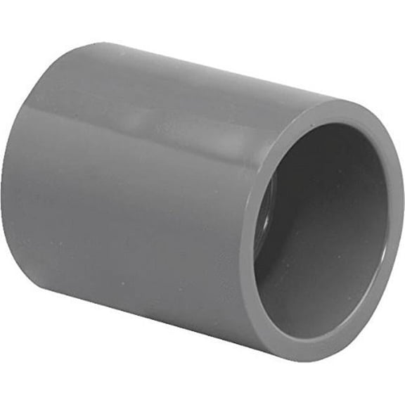 Genova Products Pipe Coupler 301058 - 1/2 In. Slip Joint, Gray PVC Coupling