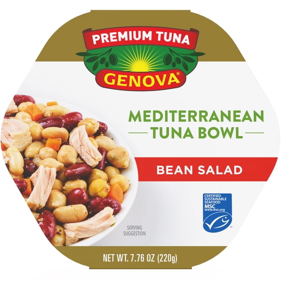 Genova Premium Tuna Mediterranean Bean Salad Bowl 7.76 oz.
