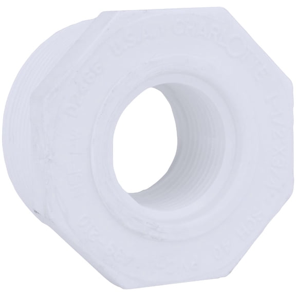 Genova Products Reducing Bushing - PVC - 1-1/2 In Mpt x 3/4 In Fpt