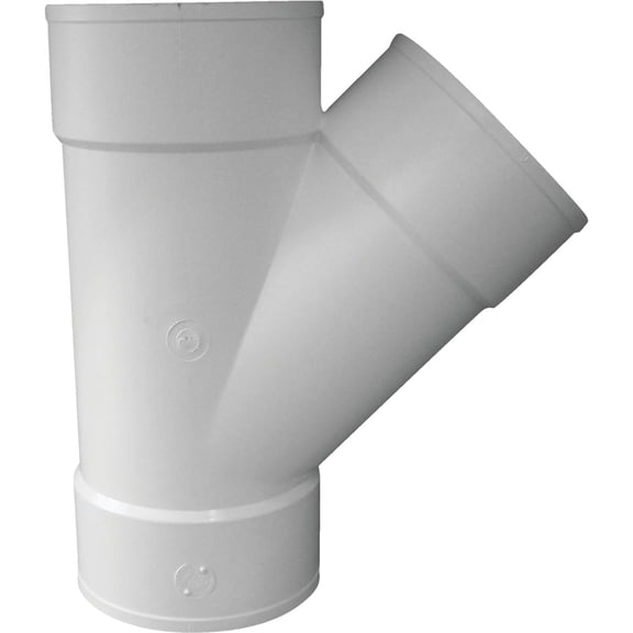 Genova Products Sewer and Drain Pipe Wye - PVC, Durable - 6 Inch, White