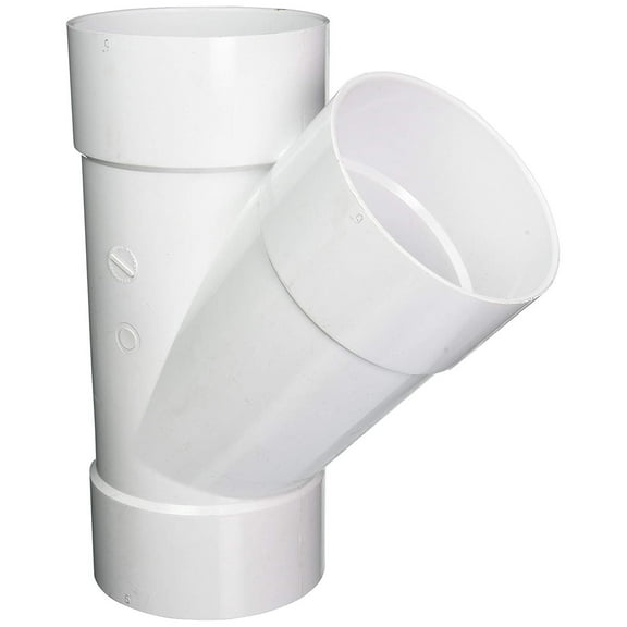 Genova Products Sewer and Drain Pipe Wye - PVC, Durable - 6 Inch, White