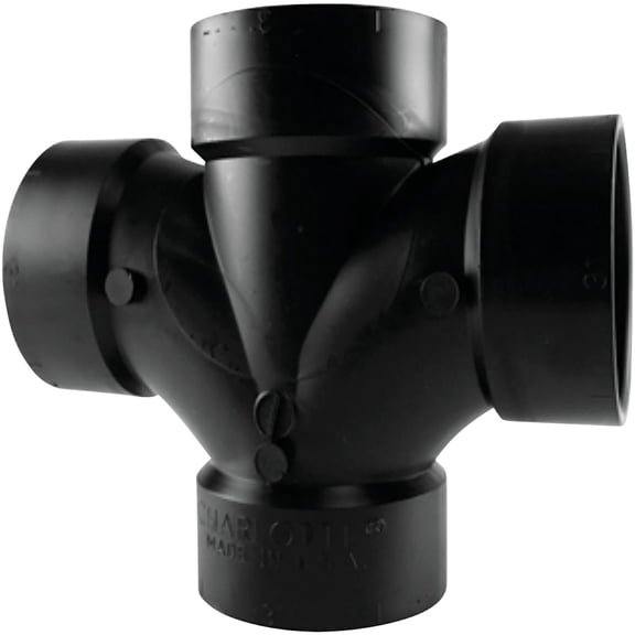Charlotte Pipe Double Sanitary Tee - Plastic, 2 In - Multicolor