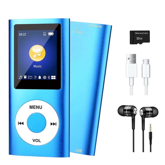 GENREEN Running Bluetooth 32GB MP3/DVD Player, Blue
