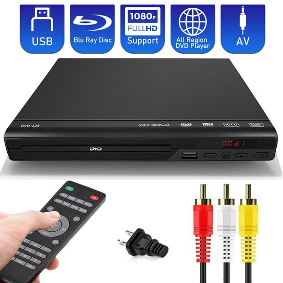 DVD Players for TV with HDMI, DVD Players That Play All Regions, Simple DVD Player for Elderly, CD Player for Home Stereo System, Included HDMI and RCA Cable