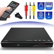 مشغلات DVD من USTOP للتلفزيون الذكي، مشغل DVD بسيط لكبار السن، مشغلات DVD تعمل في جميع المناطق، مشغل أقراص مضغوطة مع كابل AV بمدخل USB لنظام الاستريو المنزلي، أسود