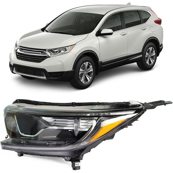 GENRICS Headlights Replacement for 2017-2019 Honda CRV CR-V Headlight Halogen Headlamp Assembly Left Driver Side