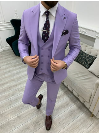 GENT WITH Men’s Royal Blue 3 Piece Slim Fit Suit, Italian Designed Suit,  Wedding Groom Party Wear Coat Pants
