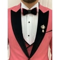 thumbnail image 1 of GENT WITH Men’s Pink 3 Piece Slim Fit Velvet Peak Lapel Tuxedo, Italian Designed Coat Pants, Wedding Groom Party Wear Suit, 1 of 5