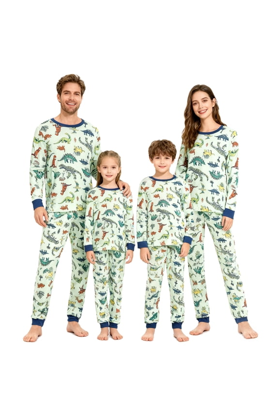 Family Matching Pajama Sets, Long Sleeve Sleepwear Pjs for Couple Dinosaur Pjs
