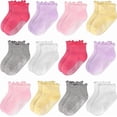 thumbnail image 1 of GENTABY Toddler Girls Ruffle Socks, Non-Slip Gripper Design for 1-7 Years, 12 Pairs, 1 of 7