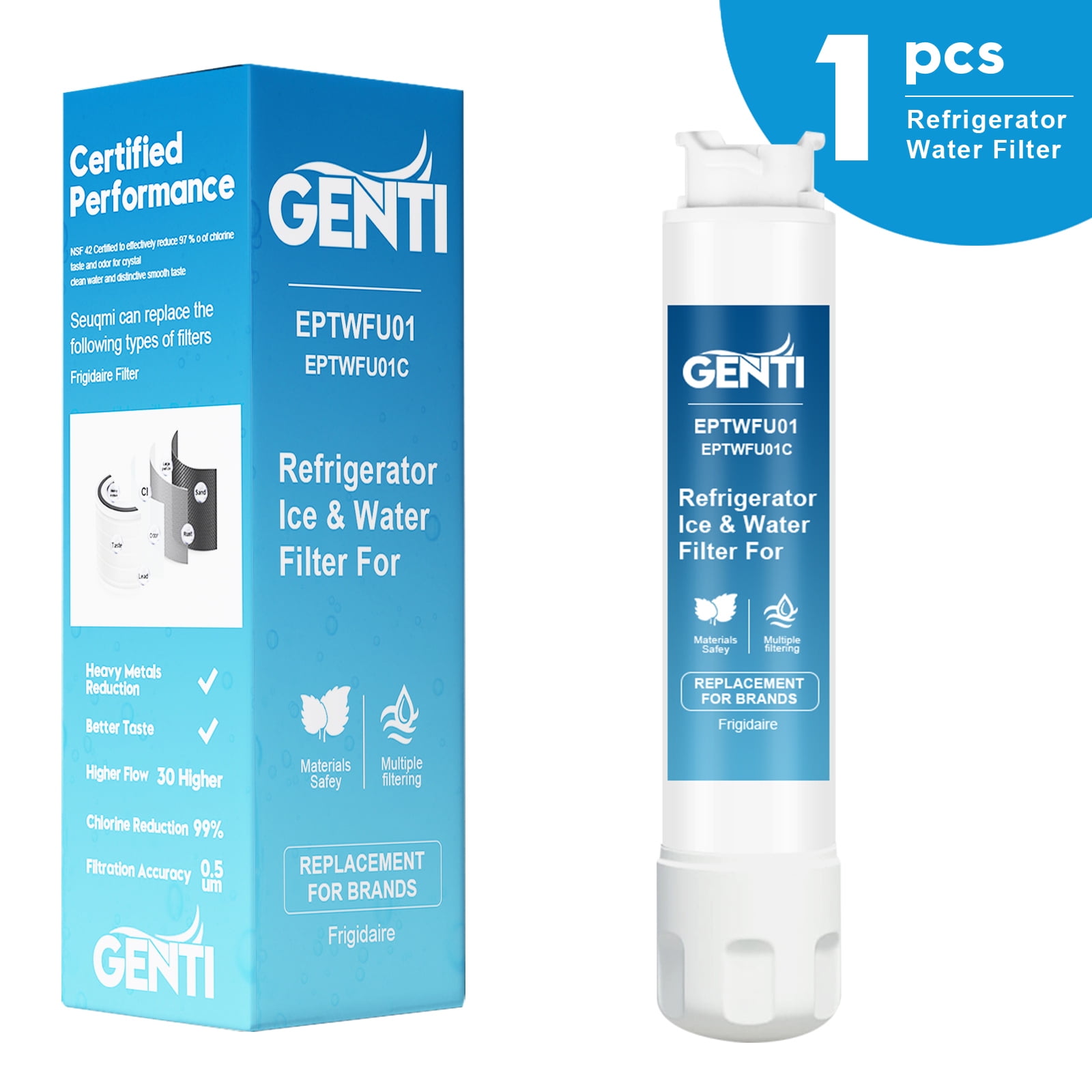 GENTI Refrigerator Water Filter Compatible with Frigidaire® EPTWFU01