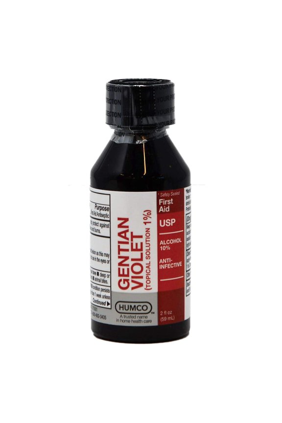 First Aid Antibiotic Gentian Violet 2 oz. Bottle Topical Liquid 1% Strength