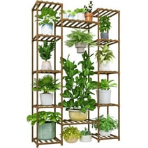 GENTINGBRO 62.2“ Tall Plant Stand Indoor Outdoor, Wood Large Plant Shelf Hanging Plant Holder Table Rack Window Corner Tiered Plant Stands Gifts for Multiple Plants