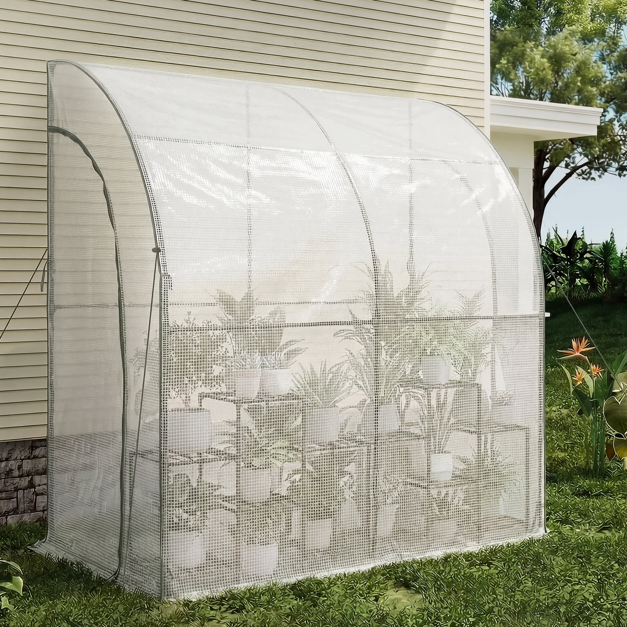 GENTINGBRO Walk-in Tunnel Greenhouse, Portable Heavy Duty Plant Hot House, UV Protected Outdoor Gardening Green House for Backyard, Patio to Grow Vegetables, Flowers, Herbs