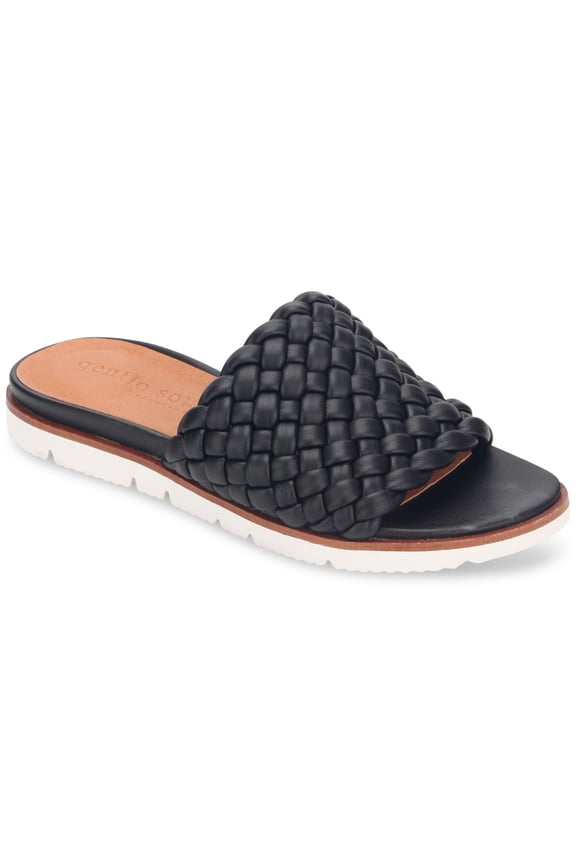 GENTLE SOULS KENNETH COLE Womens Black Woven Comfort Cushioned Breathable Lavern Lite Braid Round Toe Slide Sandals Shoes 8 M