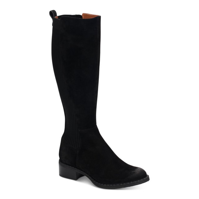 GENTLE SOULS KENNETH COLE Womens Black Zipper Accent Cushioned Round Toe Leather Riding Boot 8.5 M