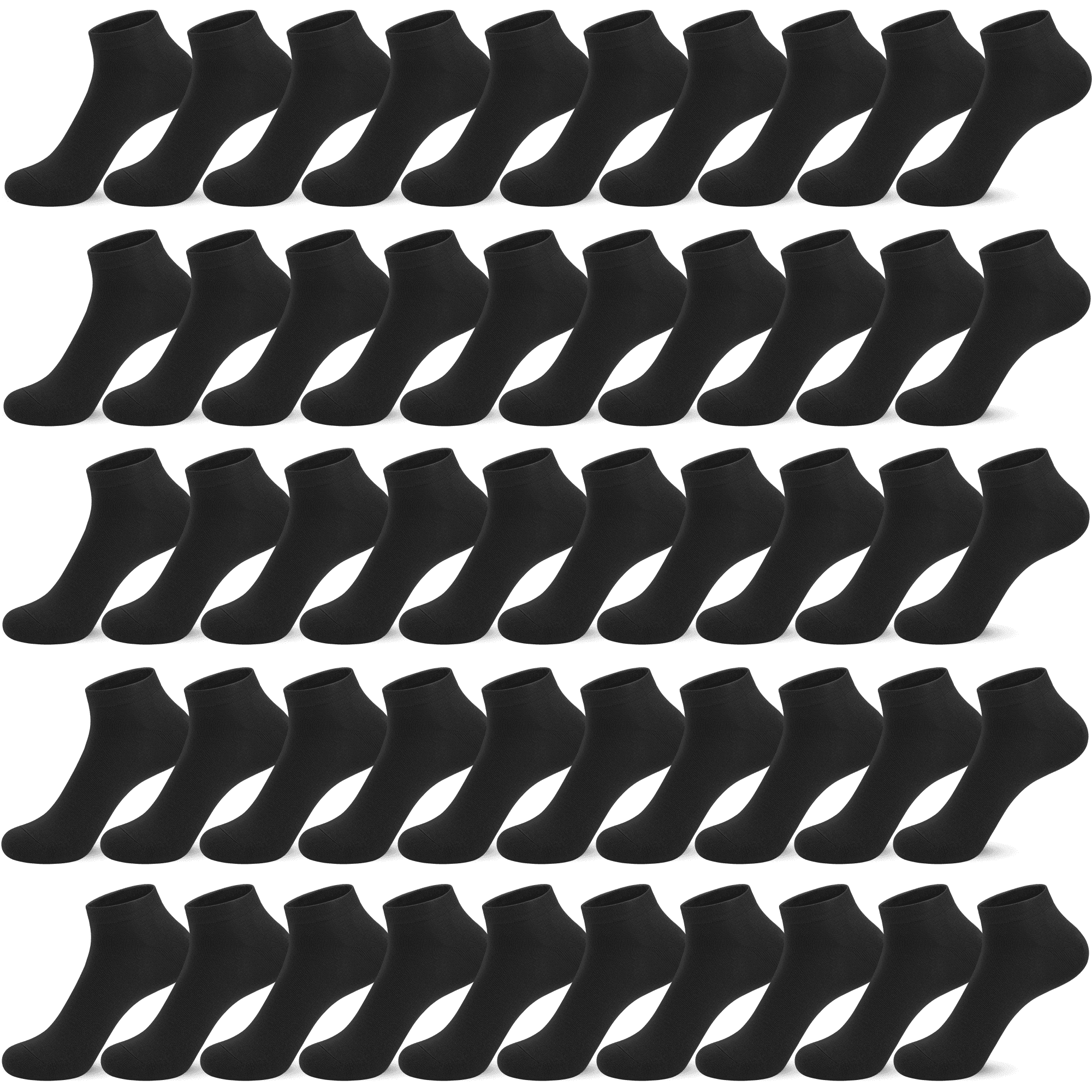 GENTLEAGU Bamboo Viscose Thin Ankle Socks for Women – Soft, Breathable, Anti-Odor – 50 Pairs, Bulk Pack