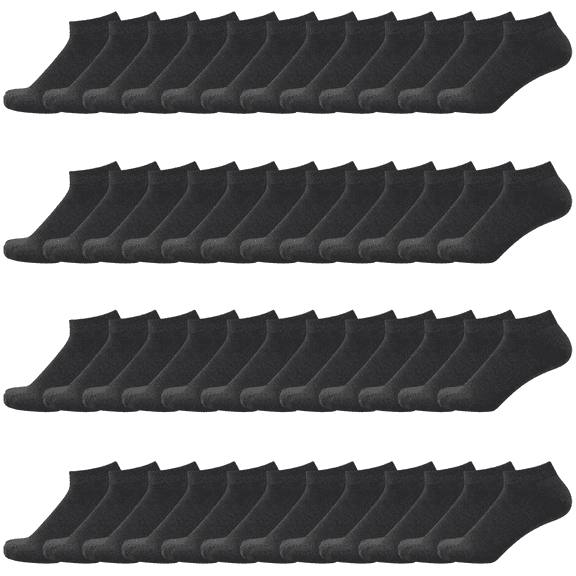 GENTLEAGU Men's Bamboo No-Show Socks – Soft, Breathable, Anti-Odor – 48 Pairs, Size 6-12