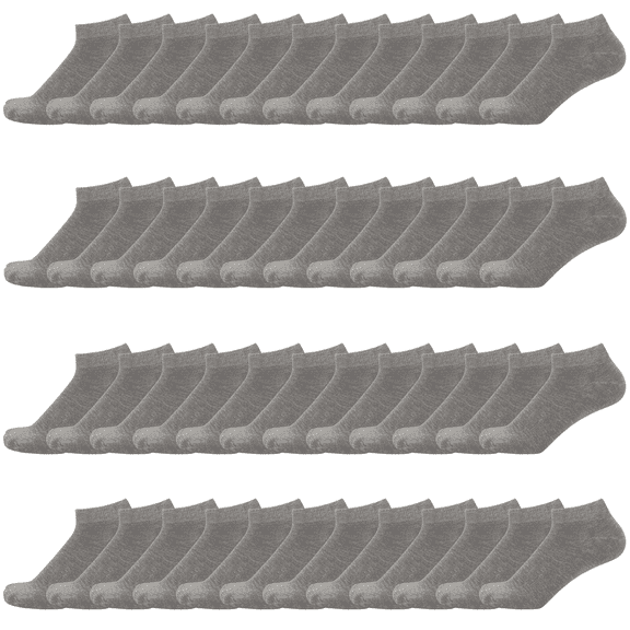 GENTLEAGU Men's Bamboo No-Show Socks – Soft, Breathable, Anti-Odor – 48 Pairs, Size 6-12