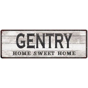 GENTRY Home Sweet Home Country Look Gift 6x18 Metal Sig 206180045551