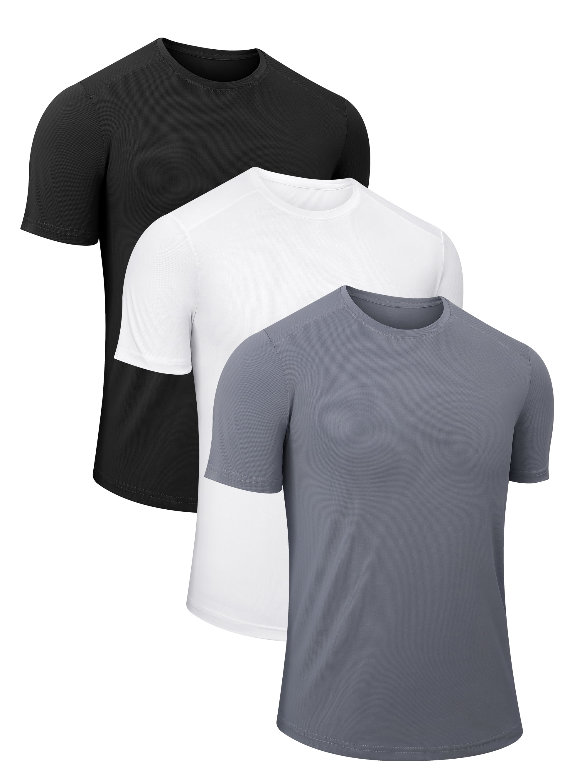 3 Pack Men T-Shirts Crew Neck Short Sleeve T-Shirts for Men Quick Dry Men Shirts