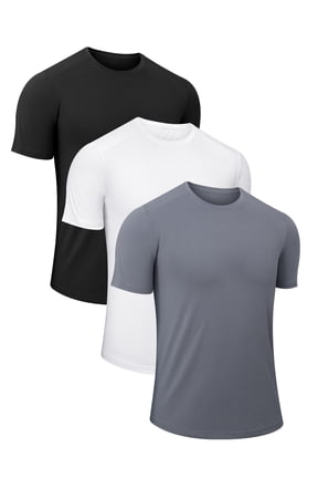 3 Pack Men T-Shirts Crew Neck Short Sleeve T-Shirts for Men Quick Dry Men Shirts