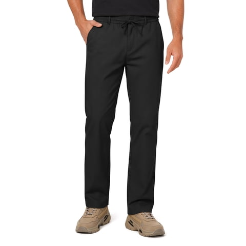 Men Dress Pants Elastic Waist Drawstring Cotton Pants for Men Summer Chino Men Pants with Pocket