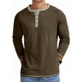 thumbnail image 1 of GENTS BLISS Crew Neck Henley Men Shirts Long Sleeve Shirts for Men Casual Color Block Tops, 1 of 6