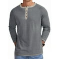 thumbnail image 1 of GENTS BLISS Crew Neck Henley Men Shirts Long Sleeve Shirts for Men Casual Color Block Tops, 1 of 6