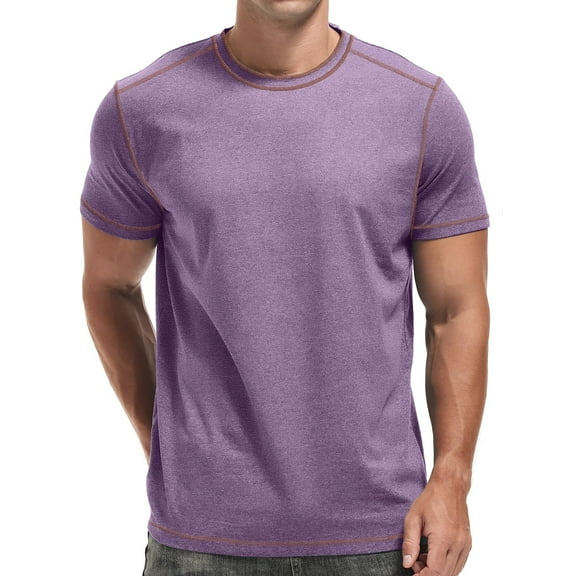 GENTS BLISS Crew Neck Men T shirts Short Sleeve Shirts for Men Contrast Lines Casual Men Shirts