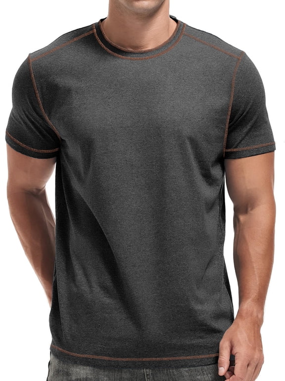 Crew Neck Men T shirts Short Sleeve Shirts for Men Contrast Lines Casual Men Shirts