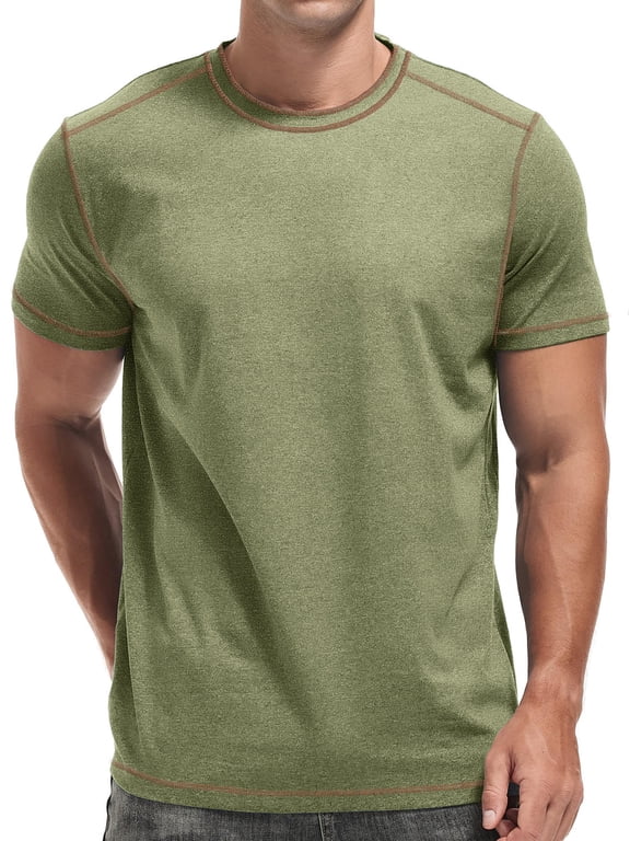 Crew Neck Men T shirts Short Sleeve Shirts for Men Contrast Lines Casual Men Shirts