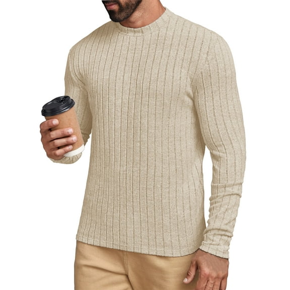 GENTS BLISS Long Sleeve Mens Shirts Casual Pullover Shirts for Men Lightweight Invisible Stripes Men Tshirts