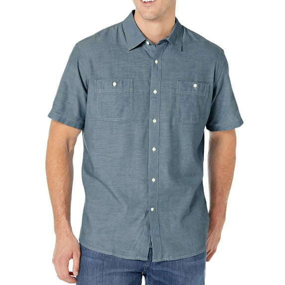 GENTS BLISS Denim Mens Shirts Button Down Shirts for Men Solid Short Sleeve T-shirts