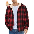 thumbnail image 1 of GENTS BLISS Flannel Shirts for Men Plaid Button Up Men Shirts Fleece Hooded Men Jacket Coat with Pocket, 1 of 11
