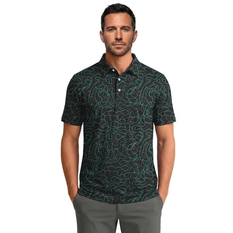 Golf Men Shirts Short Sleeve Shirts for Men Floral Print Men Polo Shirts