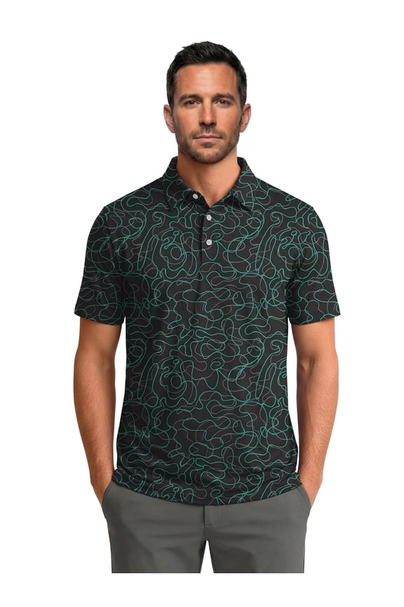 Golf Men Shirts Short Sleeve Shirts for Men Floral Print Men Polo Shirts