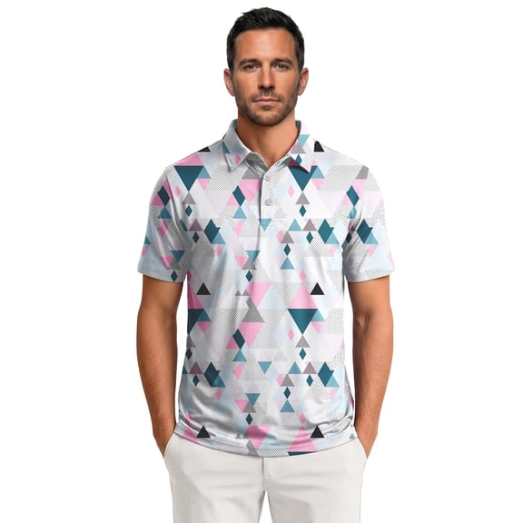 GENTS BLISS Golf Men Shirts Short Sleeve Shirts for Men Floral Print Men Polo Shirts