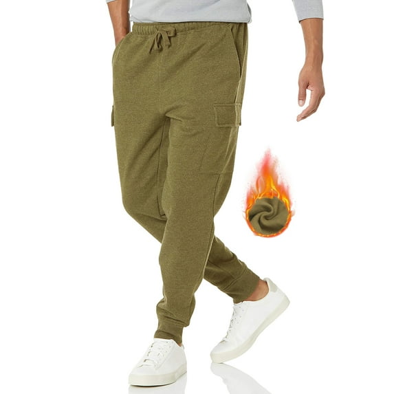 GENTS BLISS Heavyweight Cargo Men Sweatpants Casual Fleece Sweatpants for Men Elastic Drawstring Pants with Pocket