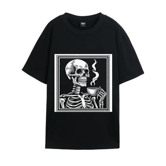 GENTS BLISS Heavyweight Graphic T-shirts Halloween Tee Skull Ghosts Tee Funny Casual Shirts Size XS-3XL