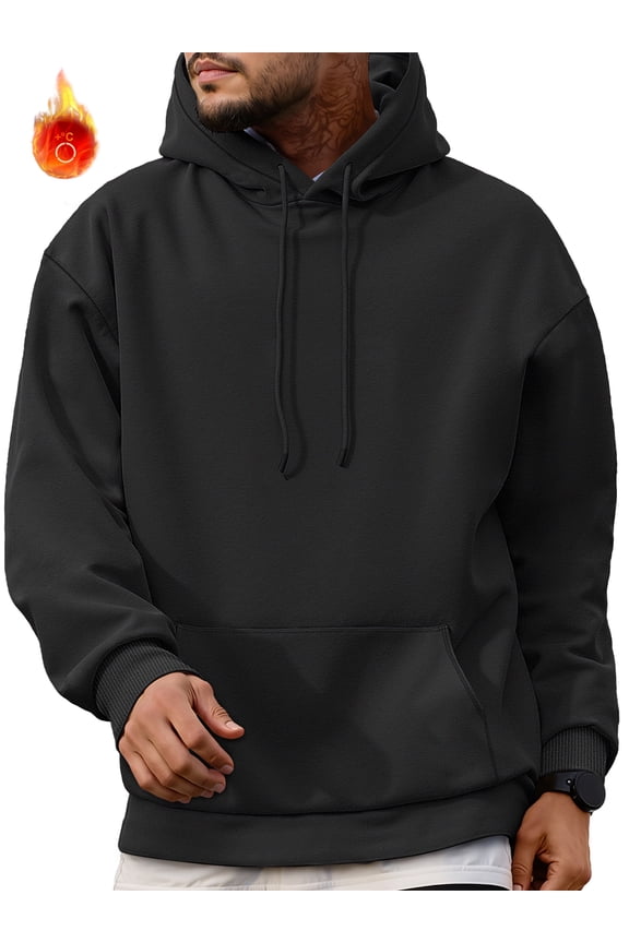 Heavyweight Men Hoodies Sweatshirts Fleece Long Sleeve Sweatshirts for Men Drawstring Collar Men Hoodies with Kangaroo Pocket