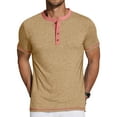 thumbnail image 1 of GENTS BLISS Henley Men Shirts Short Sleeve T shirts for Men Crew Neck Color Block Men Shirts, 1 of 7