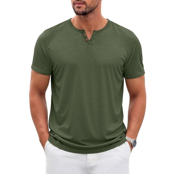 GENTS BLISS Henley Men Shirts Short Sleeve T shirts for Men V Neck Casual Men Shirts